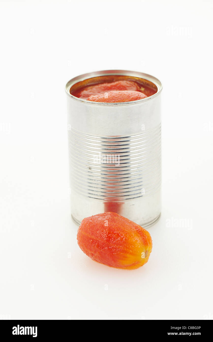 can of peeled tomatoes Stock Photo Alamy