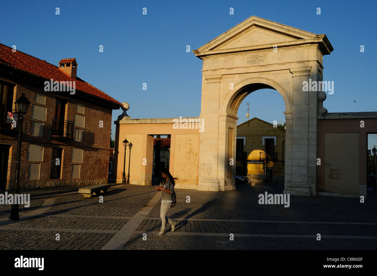 Gate of Madrid ( 1778 ). in ALCALA DE HENARES . Community of Madrid .SPAIN Stock Photo