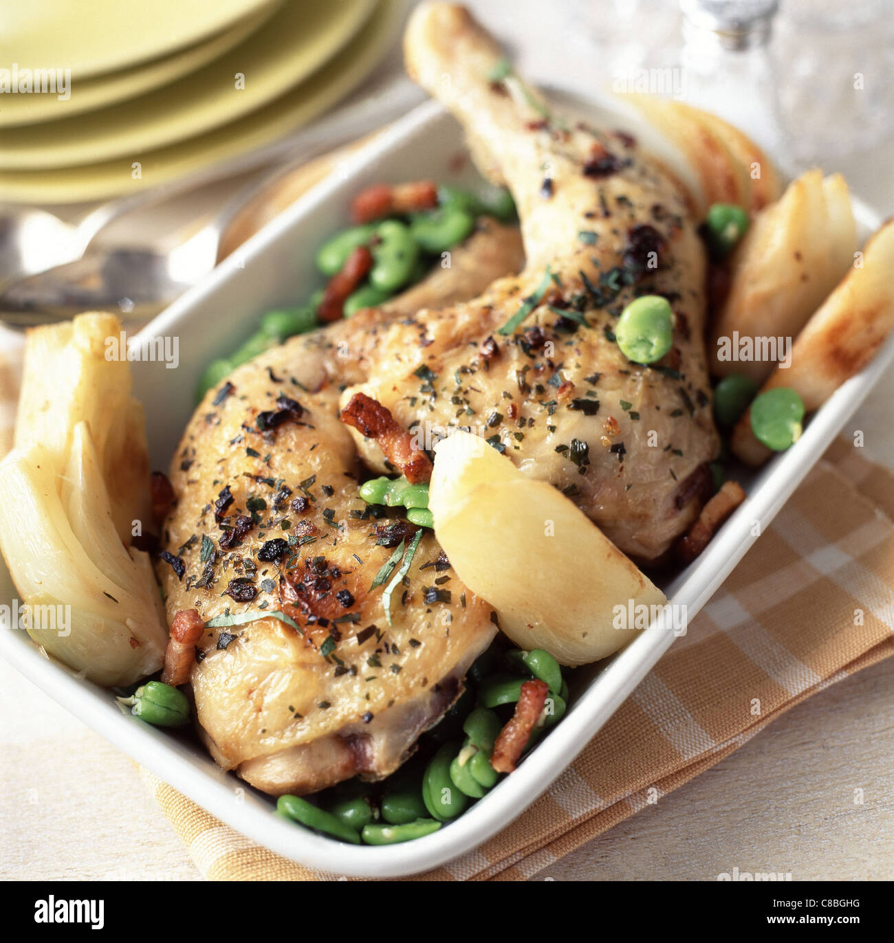 Slow cooked chicken legs Stock Photo Alamy