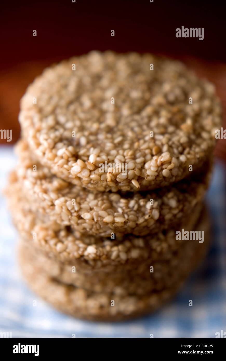 Sesame caramel candy. Shallow DOF Stock Photo Alamy