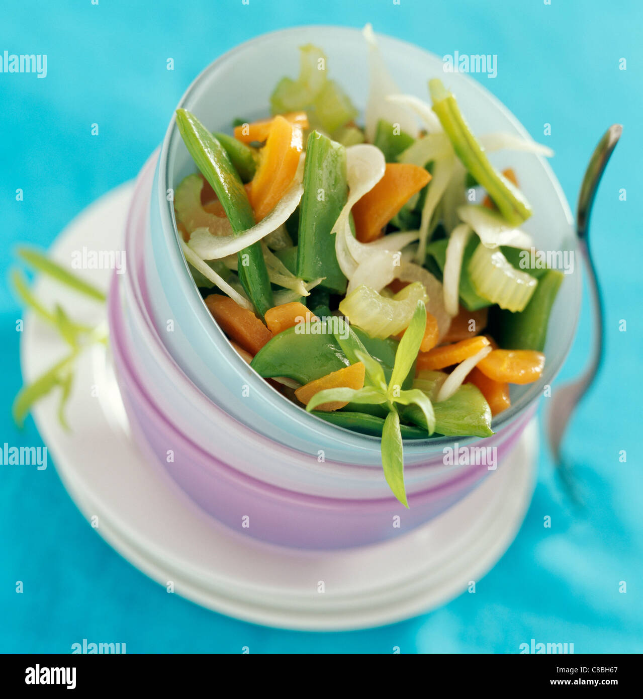 runner bean salad Stock Photo Alamy