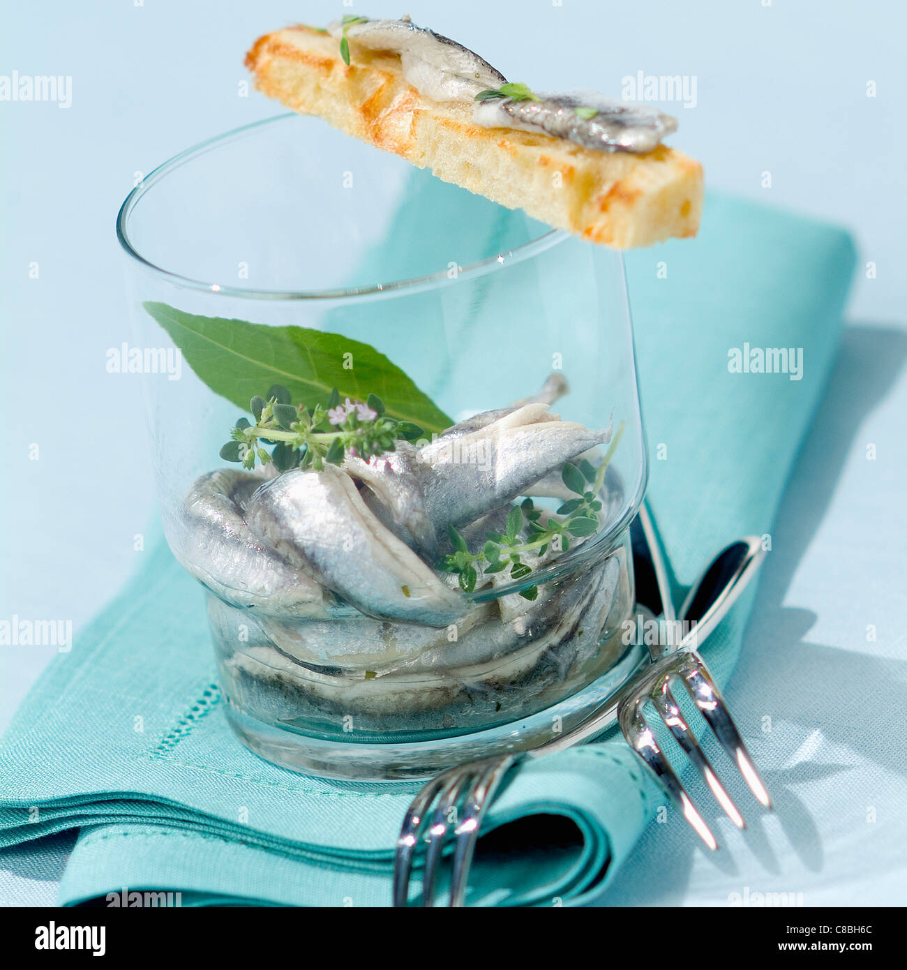 anchovies in vinegar Stock Photo Alamy