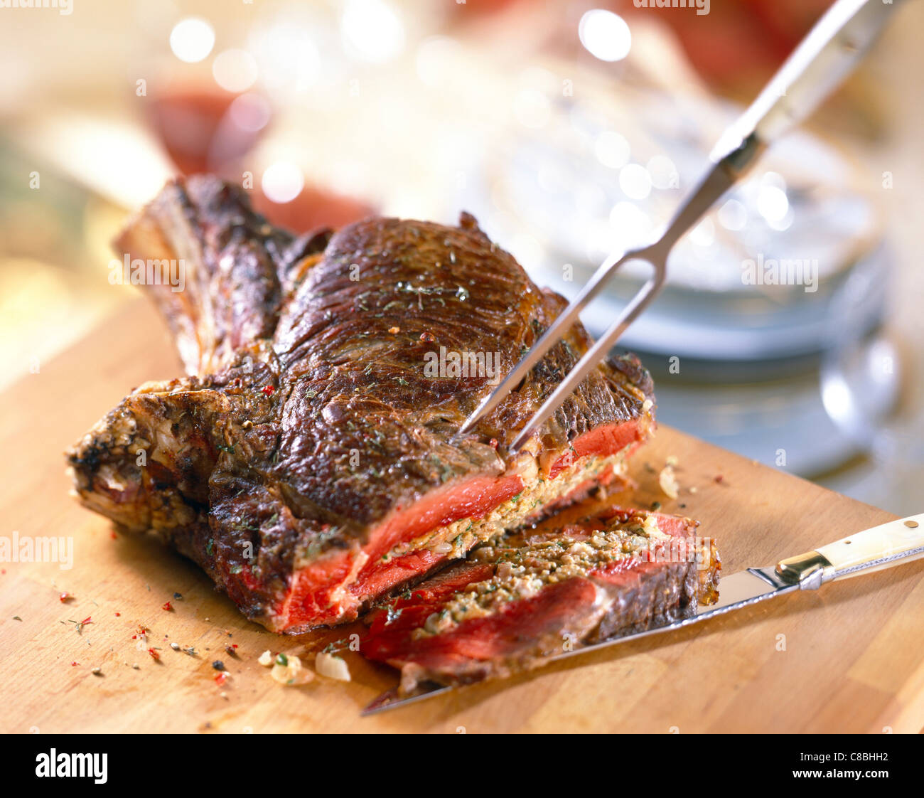 Stuffed rib of beef Stock Photo - Alamy
