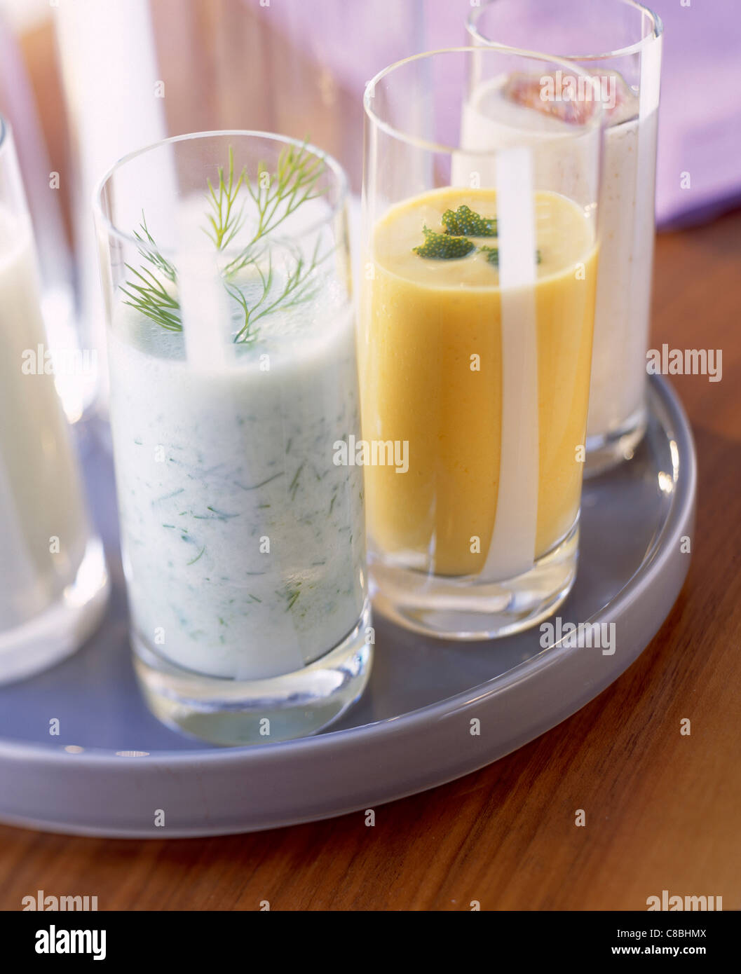selection of milkbased cocktails Stock Photo Alamy