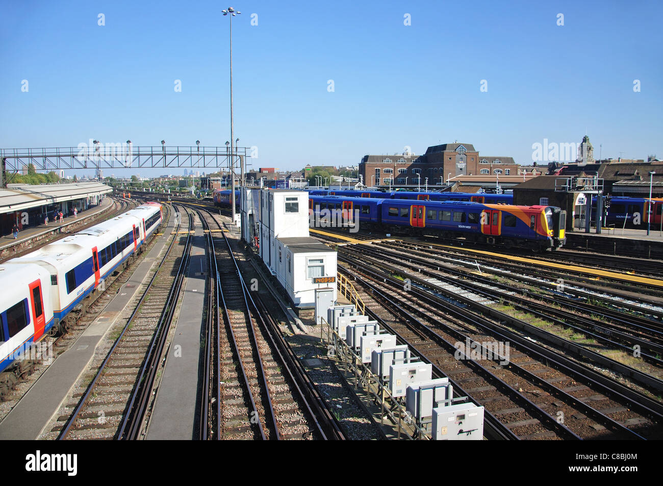 Railway tracks at Clapham Junction Railway Station, Battersea, London