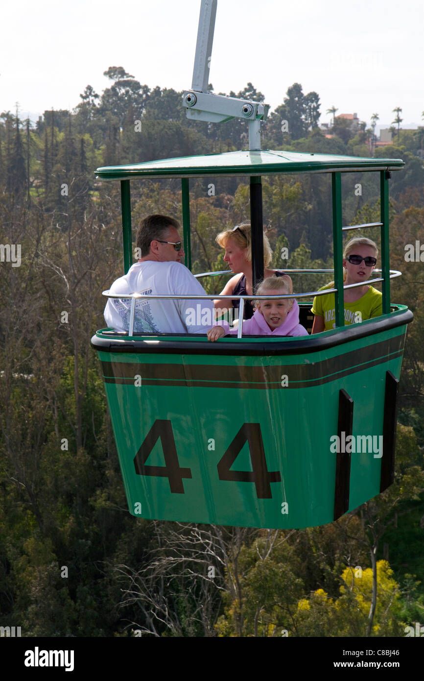 Skyfari gondola lift at the San Diego Zoo located in Balboa Park, California, USA. Stock Photo