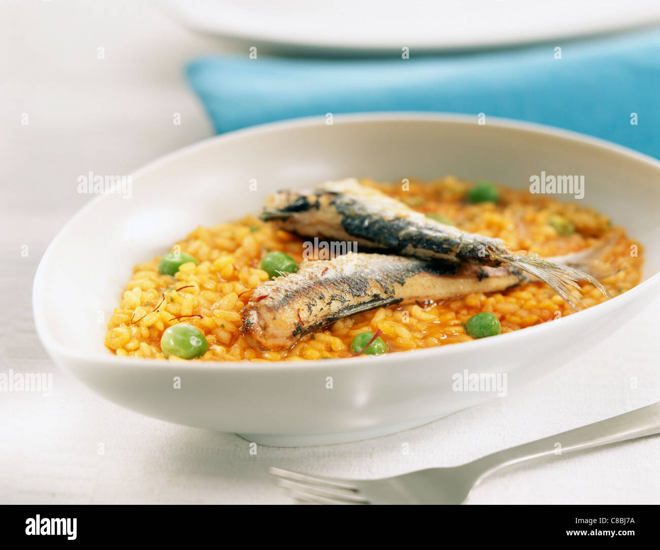 rice with sardines Stock Photo Alamy