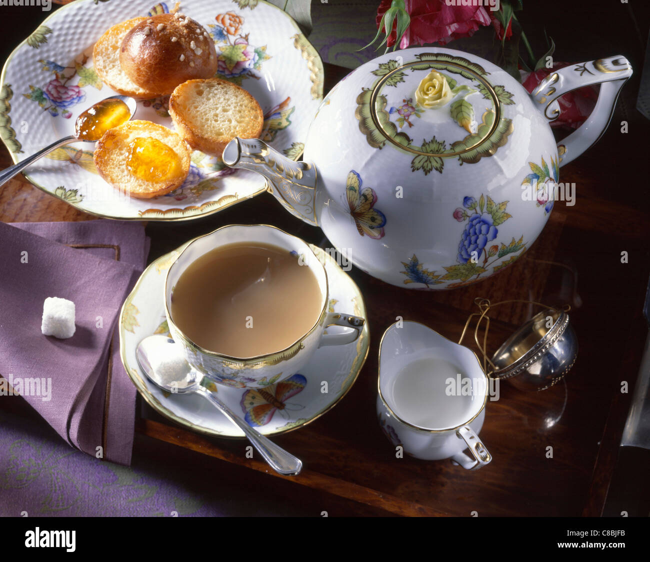 Englishstyle tea with milk Stock Photo Alamy