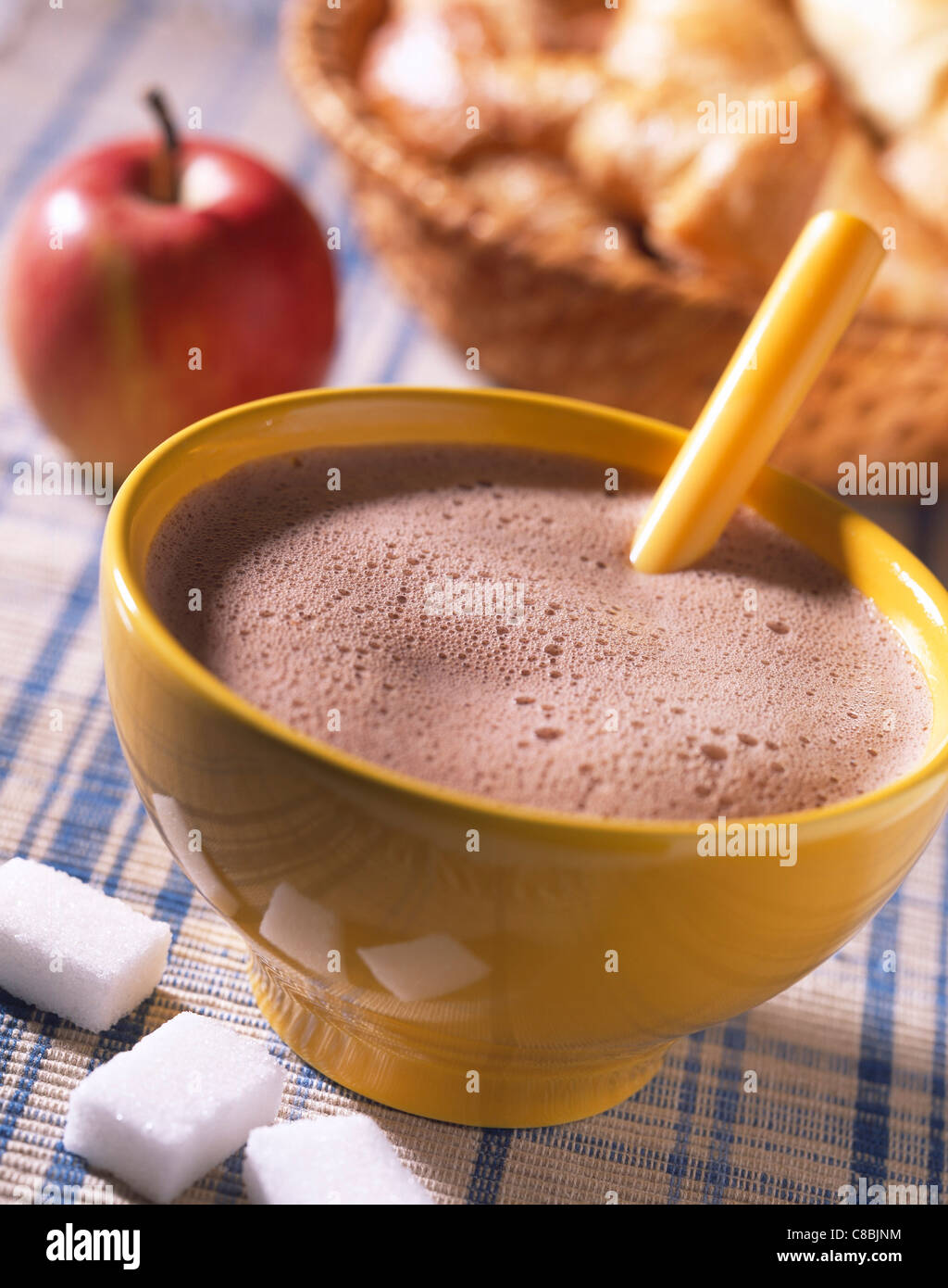 bowl of hot chocolate for breakfast Stock Photo