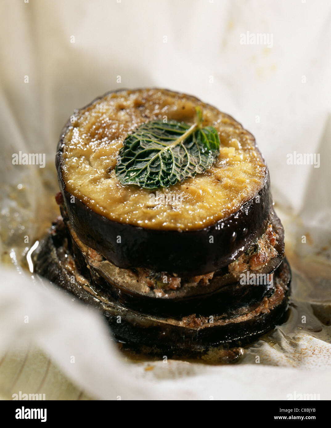 mini moussaka en papillote Stock Photo - Alamy