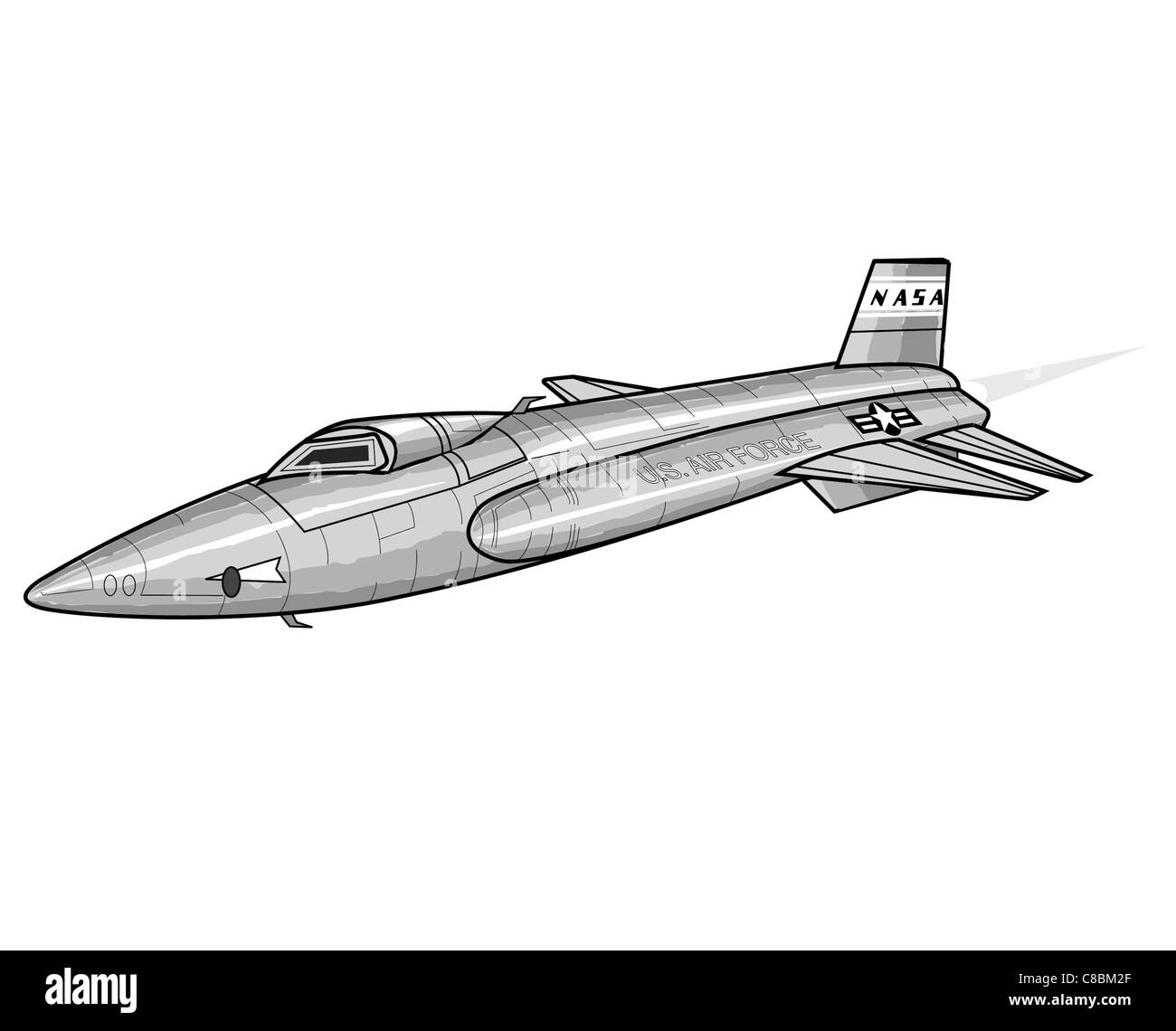 3 view aircraft line art drawing X15 Stock Photo Alamy