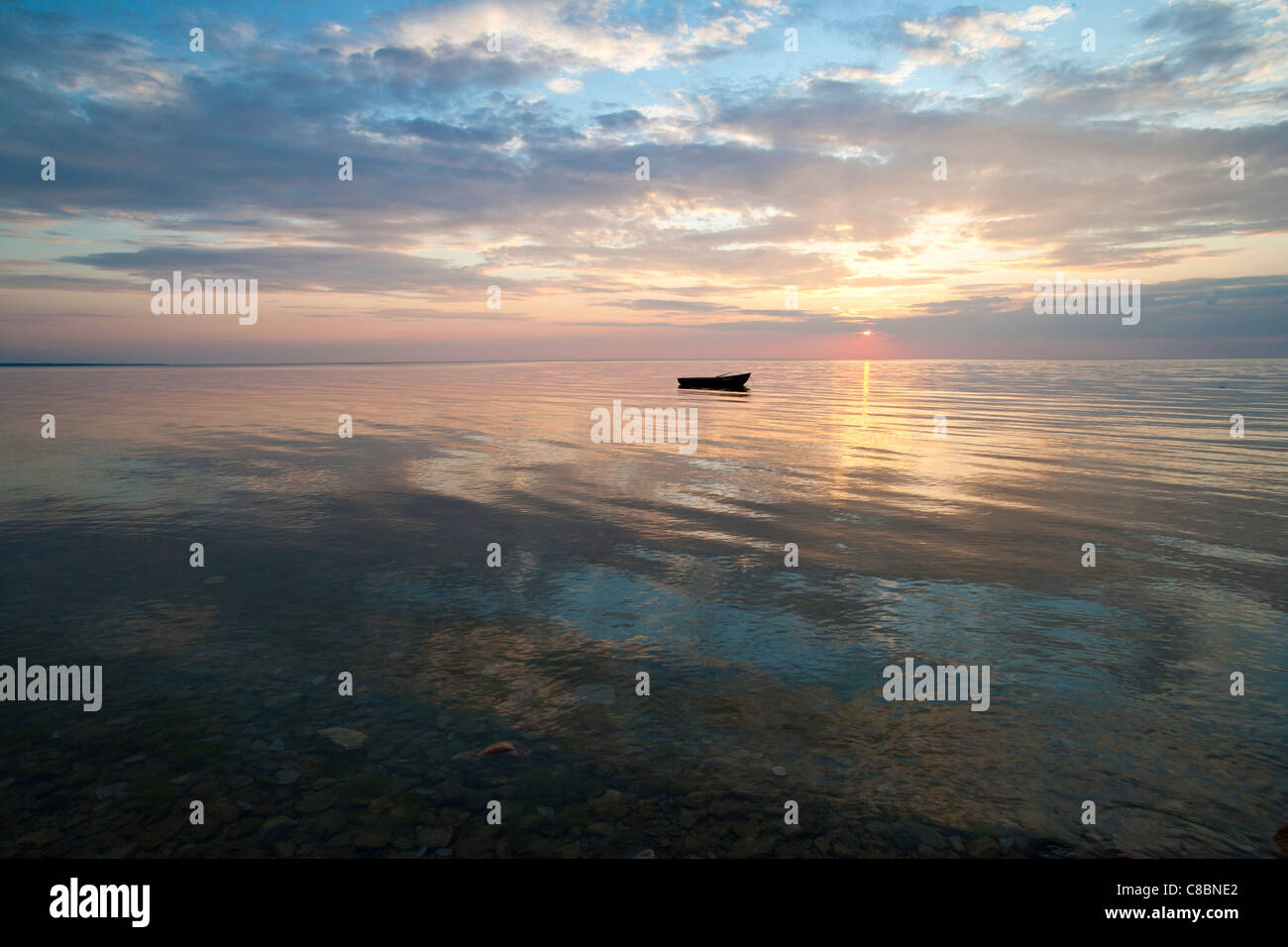 Sunset on Baltic Sea coast Stock Photo - Alamy