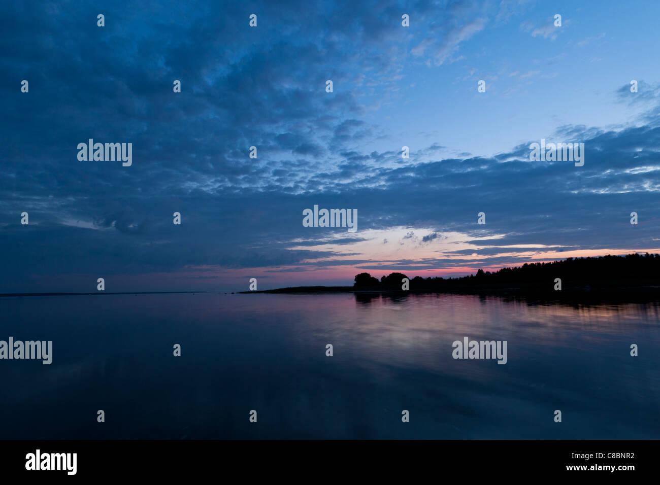 Summer night on Baltic Sea Stock Photo