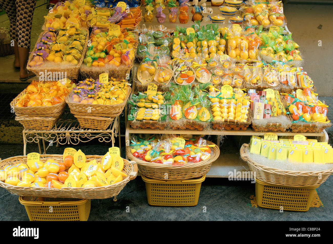 Lemon soap in a souvenir shop in Amalfi Italy Stock Photo