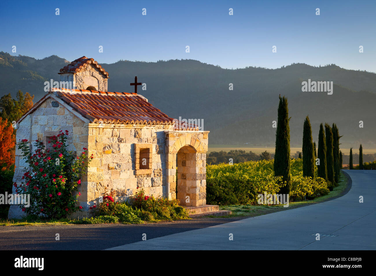 Prayer chapel at Castello di Amorosa winery in Napa Valley Callifornia USA Stock Photo
