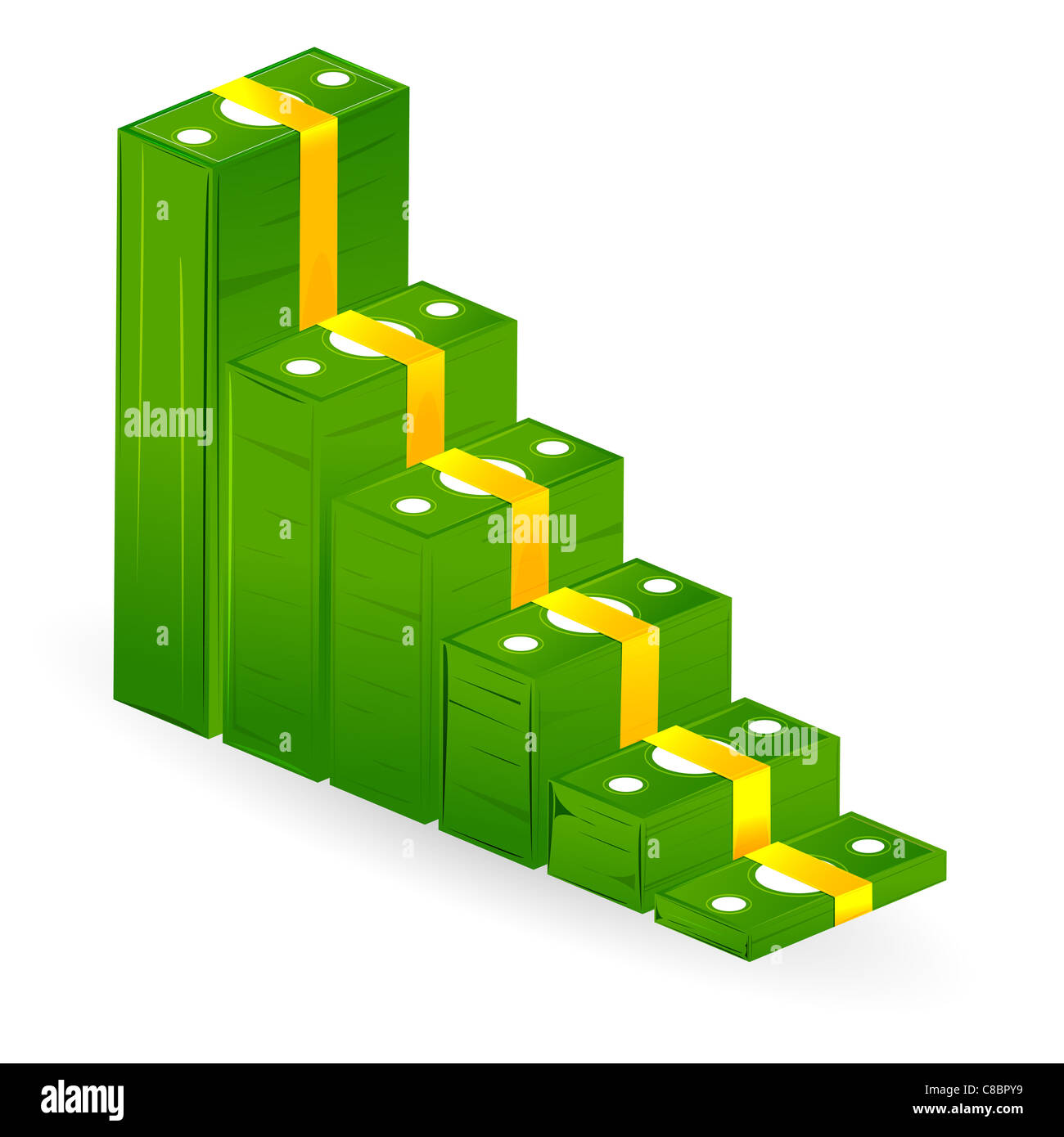 illustration of graph with notes on white background Stock Photo - Alamy