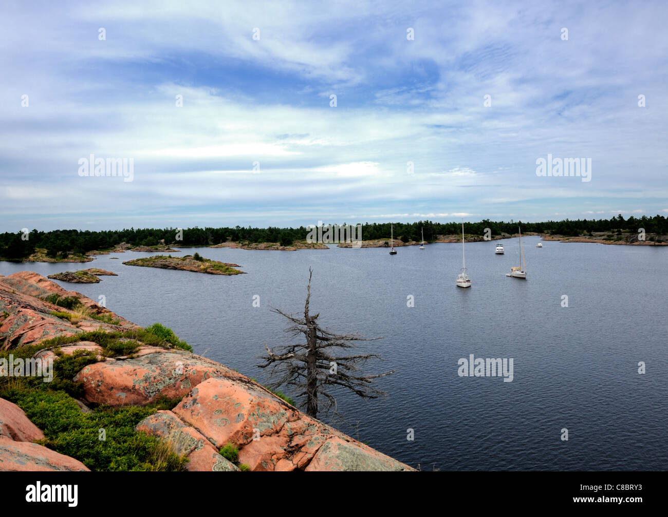 This is the entrance to the Bad river off bay, lake Huron in
