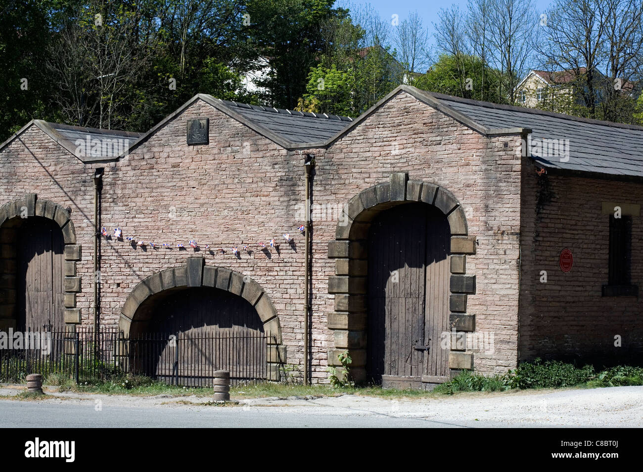 The Cromford and High Peak Railway and Peak Forest Canal trans shipment building Whaley Bridge Derbyshire Stock Photo