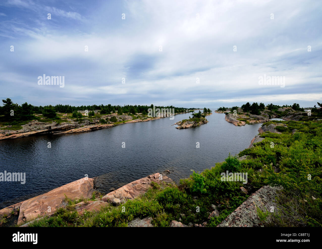 This is the entrance to the Bad river off bay, lake Huron in