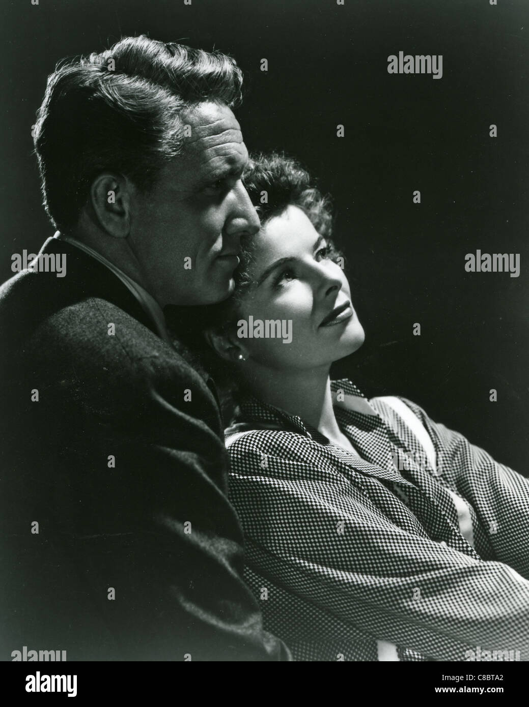 SPENCER TRACY with fellow US film actor Katharine Hepburn Stock Photo