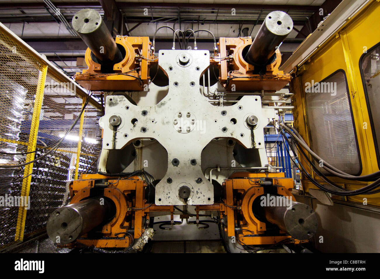 A plastics molding injection machine in Hudson, Colorado, USA Stock