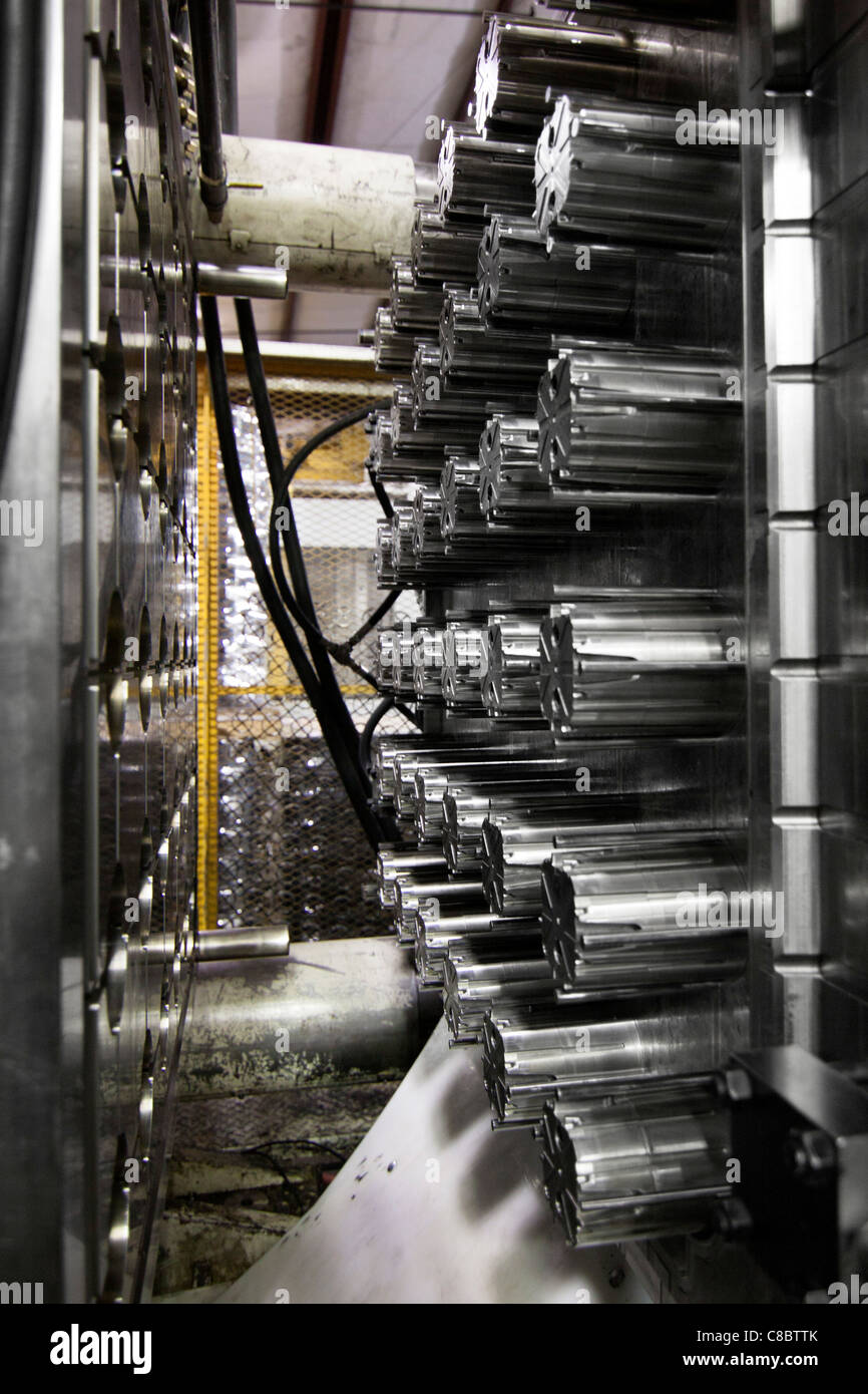 A plastics molding injection machine in Hudson, Colorado, USA Stock