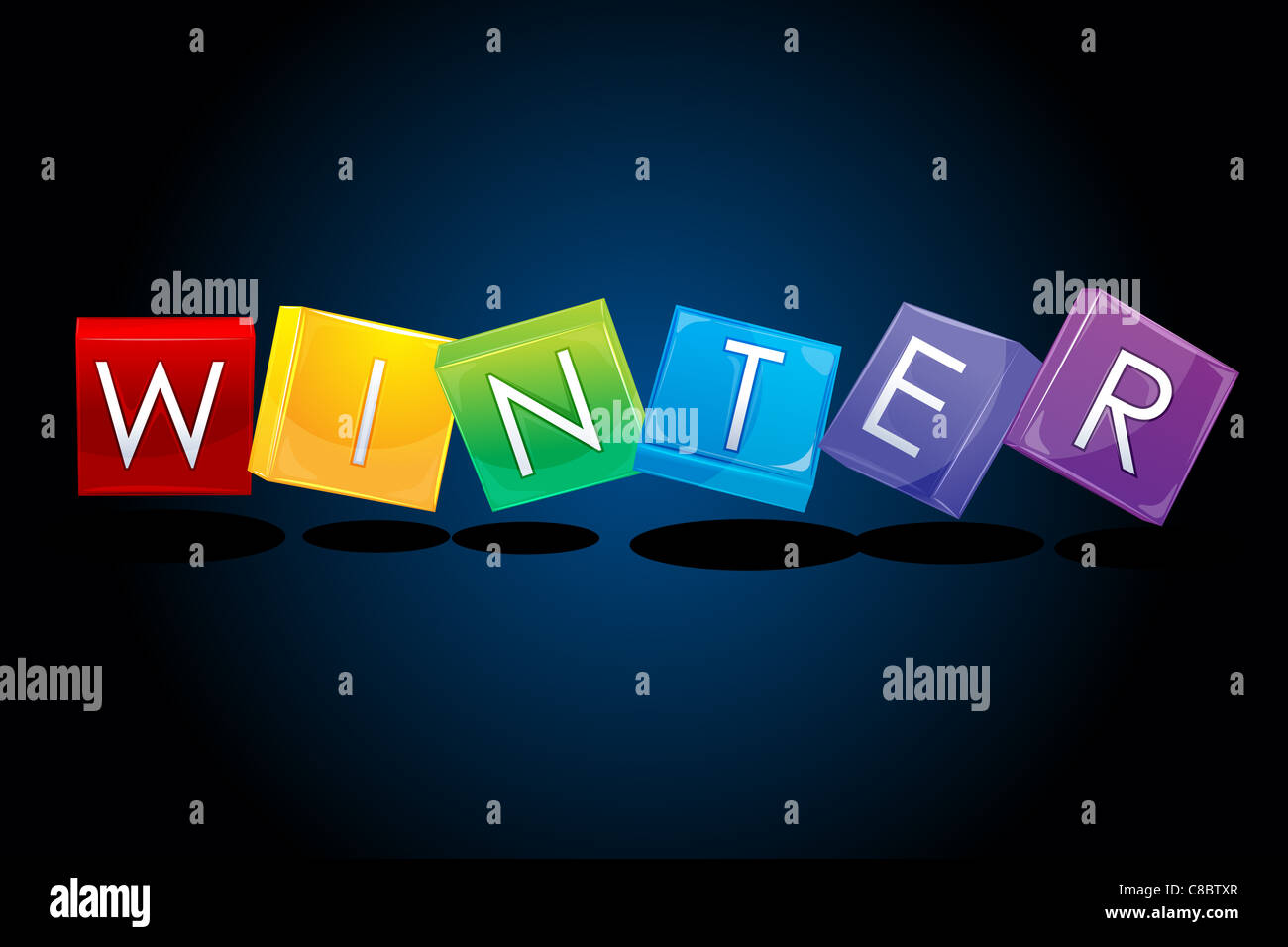 illustration of winter card on white background Stock Photo - Alamy