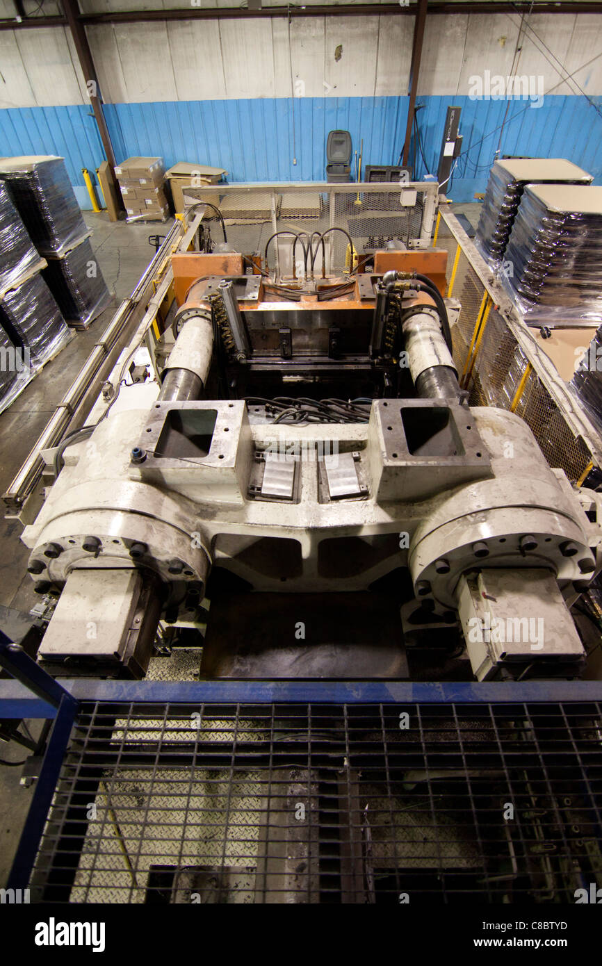 A plastics molding injection machine in Hudson, Colorado, USA Stock