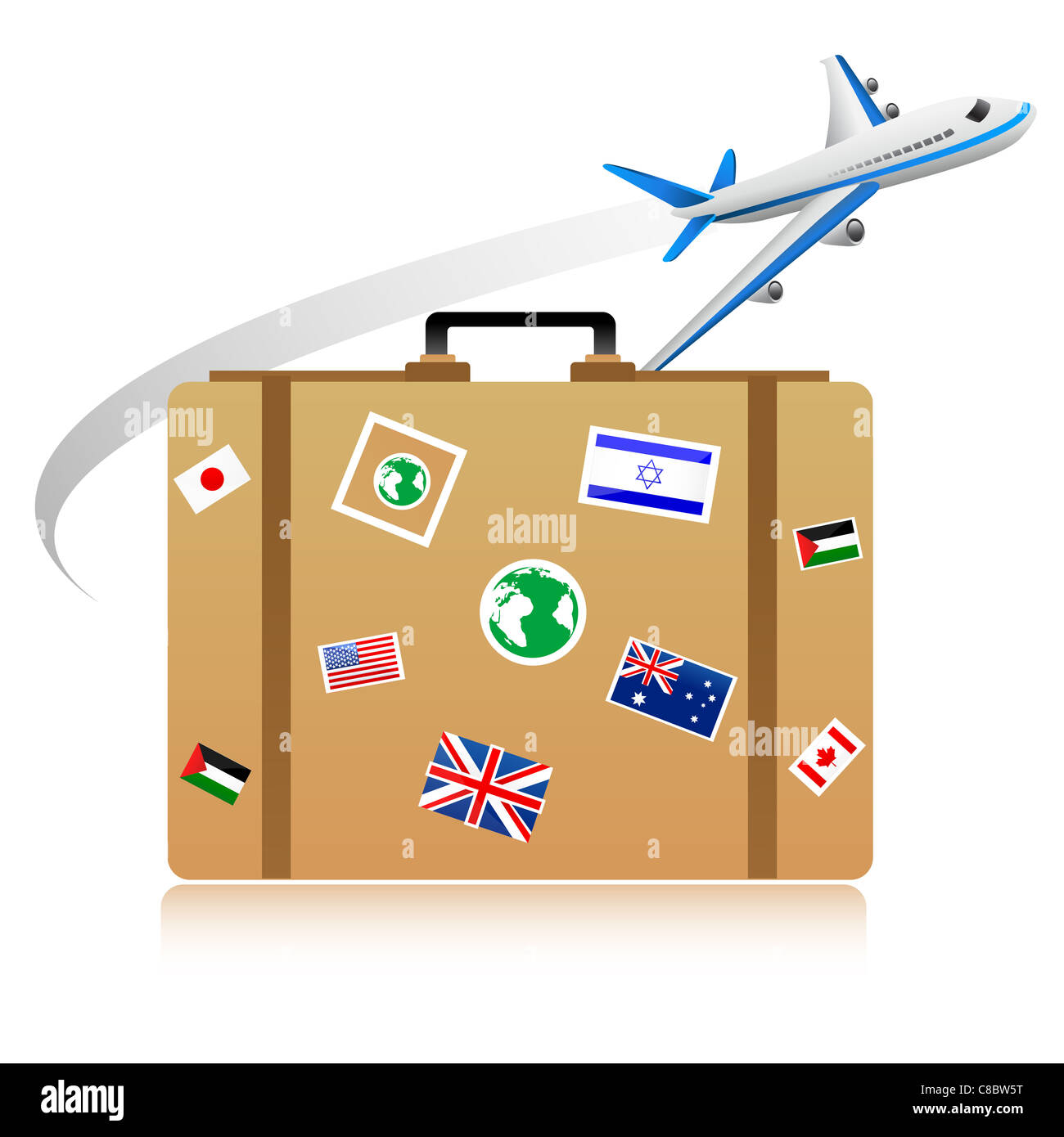 illustration of shipping icons on white background Stock Photo