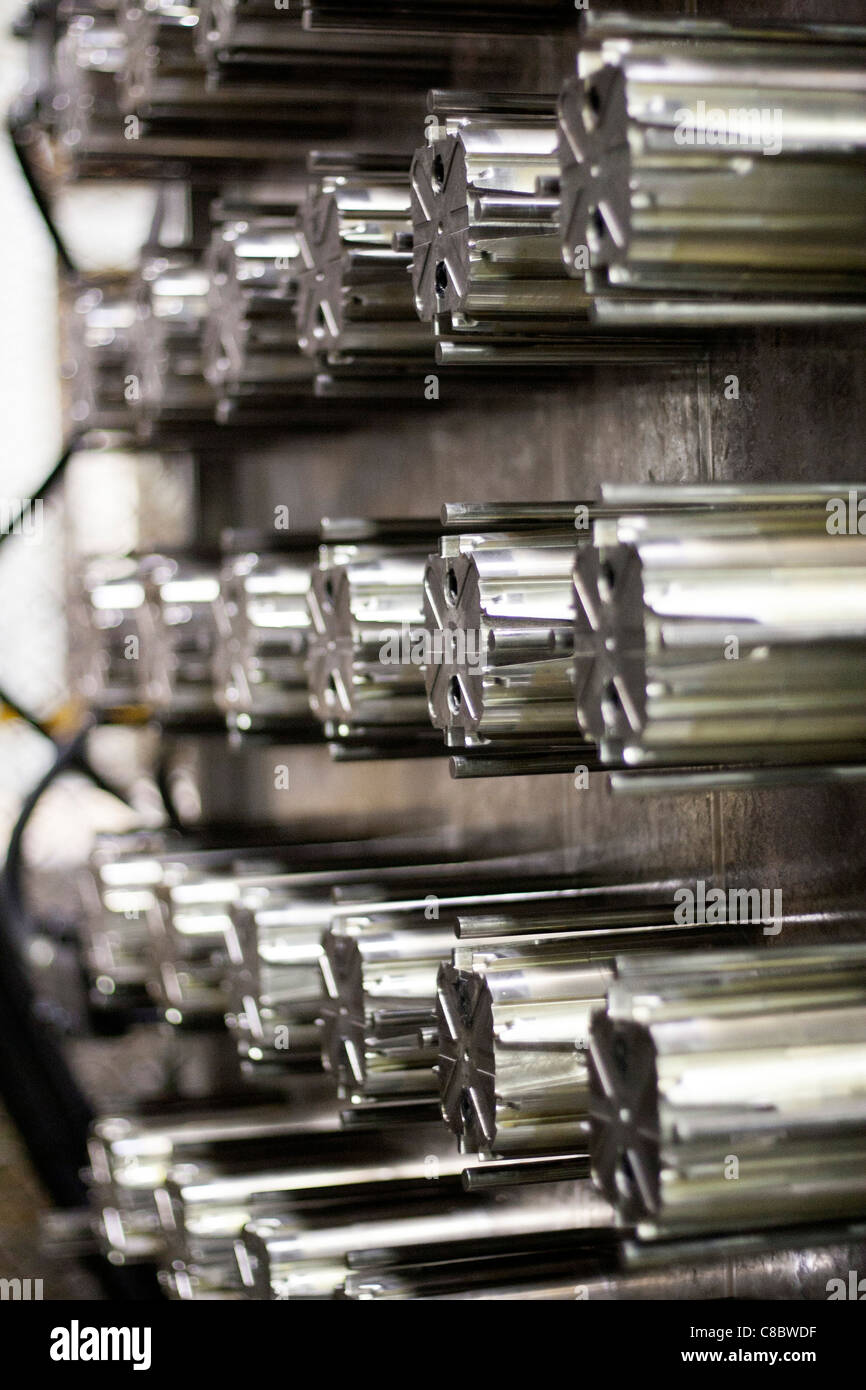 A plastics molding injection machine in Hudson, Colorado, USA Stock