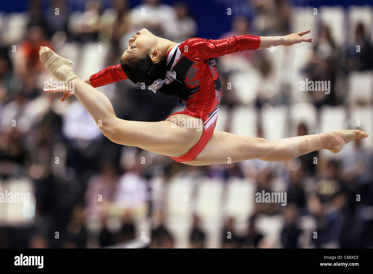 Yu Minobe (JPN) performs during the FIG World Artistic Gymnastics Championships Tokyo 2011. Stock Photo