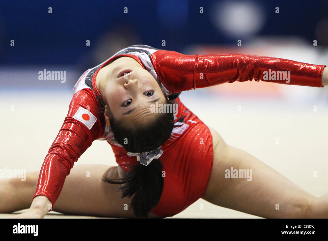 Koko Tsurumi (JPN) performs during the FIG World Artistic Gymnastics Championships Tokyo 2011. Stock Photo