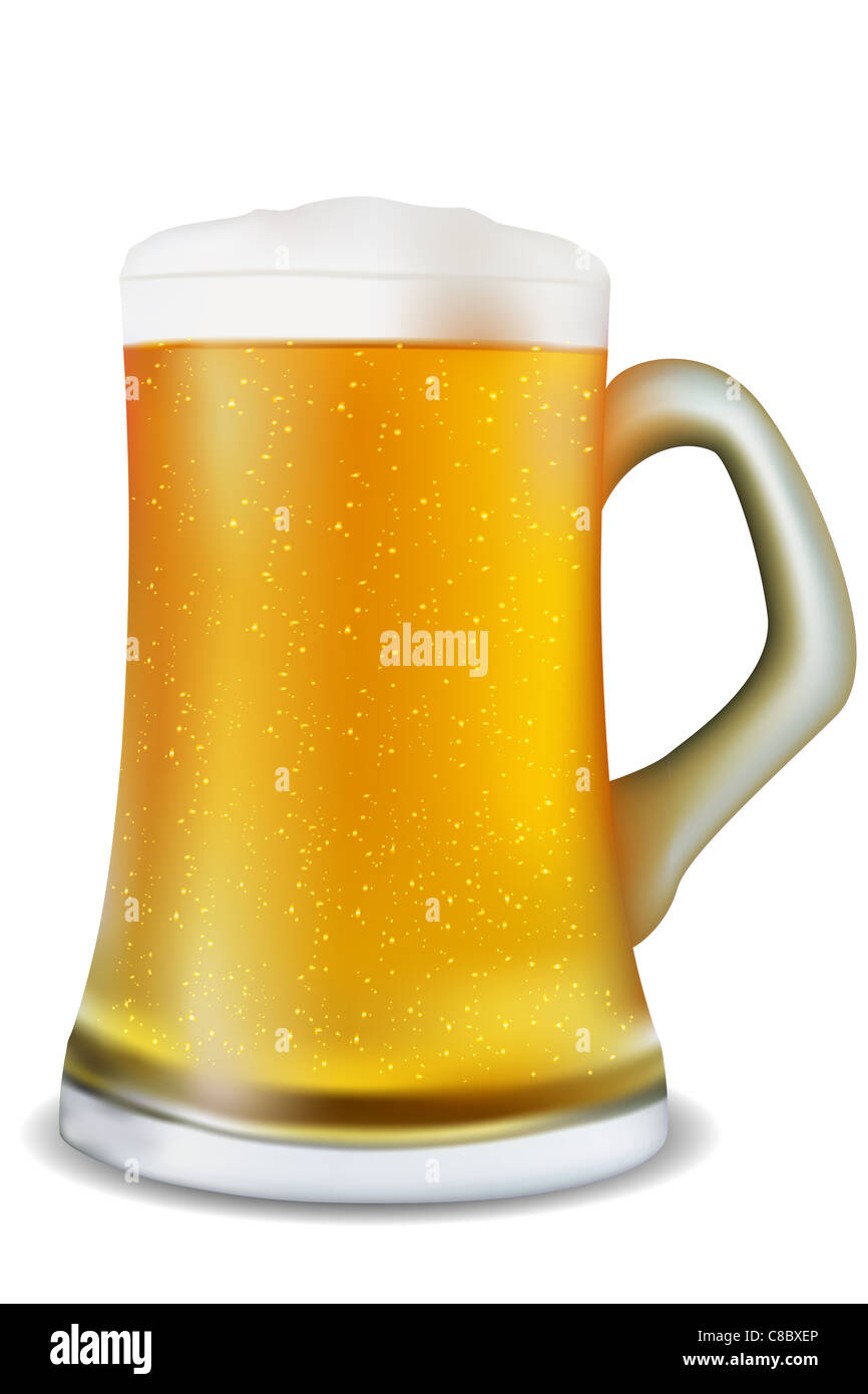 illustration of beer mug on white background Stock Photo - Alamy