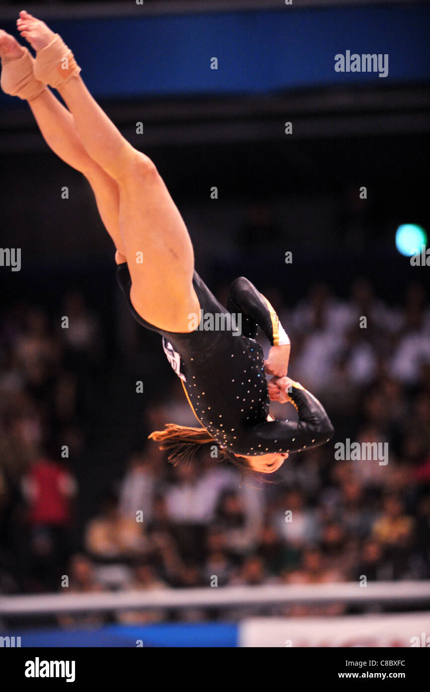Tweddle Elizabeth (GBR) performs during the FIG World Artistic Gymnastics Championships Tokyo 2011. Stock Photo