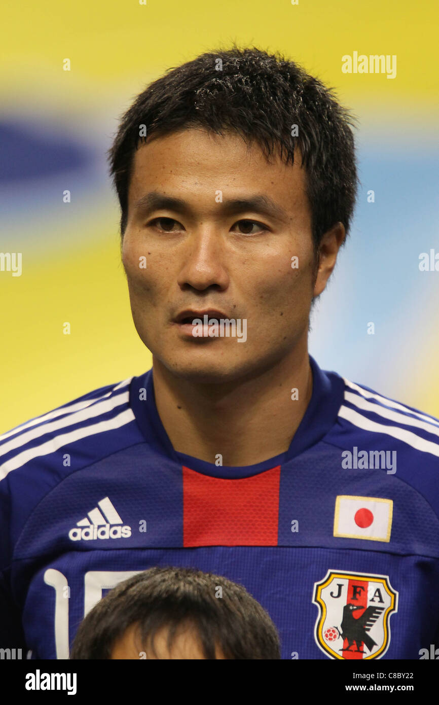 A head shot of  Yasuyuki Konno (JPN) during the KIRIN Challenge Cup 2011 mach between Japan 1-0 Vietnam. Stock Photo