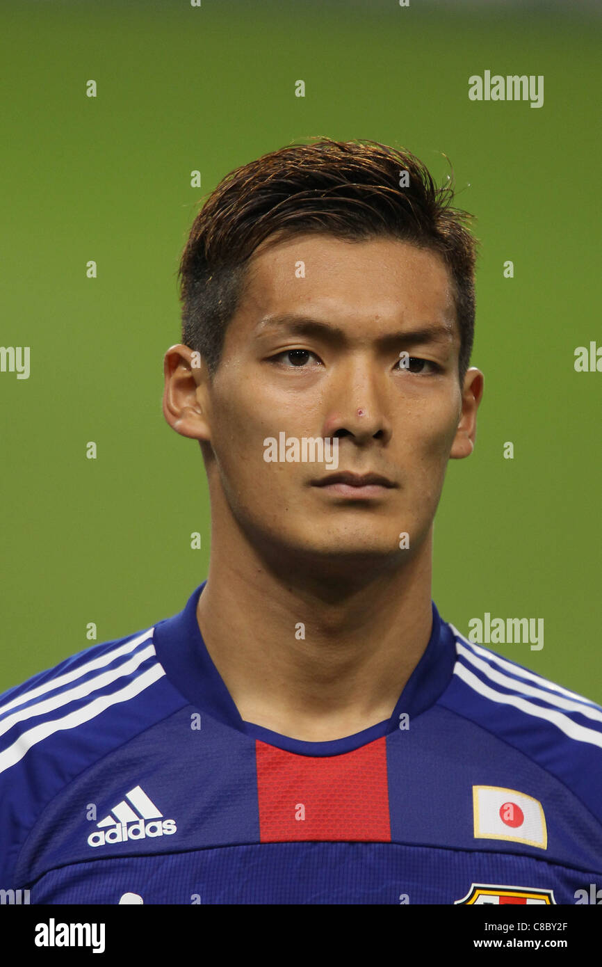 A head shot of  Tomoaki Makino (JPN) during the KIRIN Challenge Cup 2011 mach between Japan 1-0 Vietnam. Stock Photo
