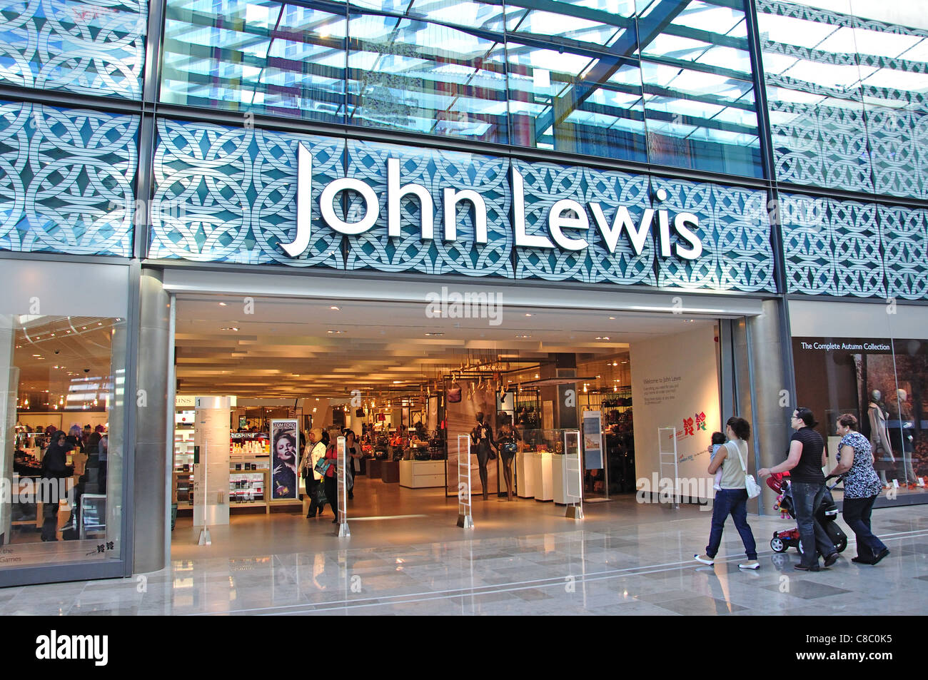 John Lewis Store entrance, Westfield Shopping Centre, Stratford City, Stratford, Newham Borough, London, England, United Kingdom Stock Photo