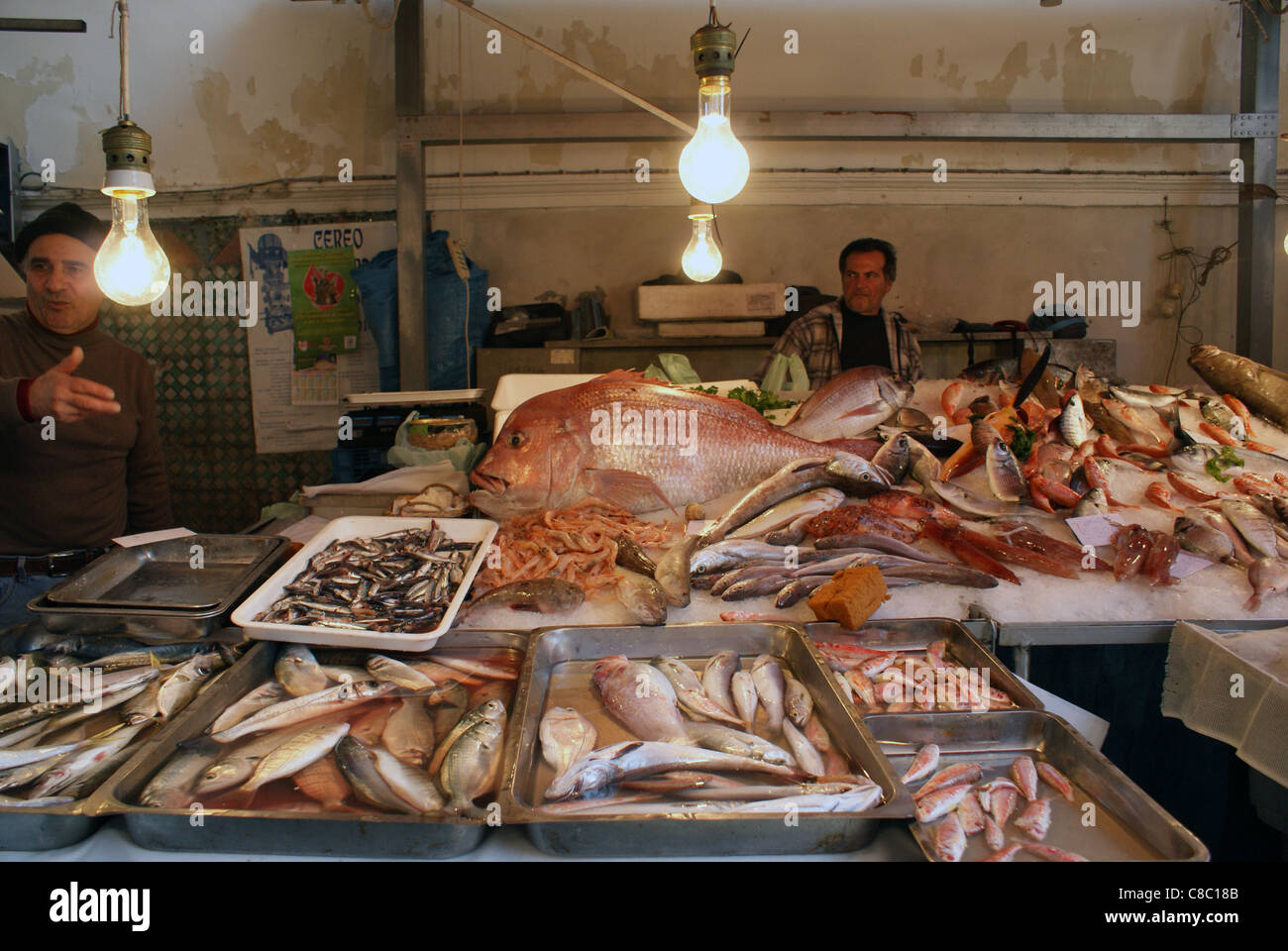 Traditional fish market in Catania Stock Photo Alamy