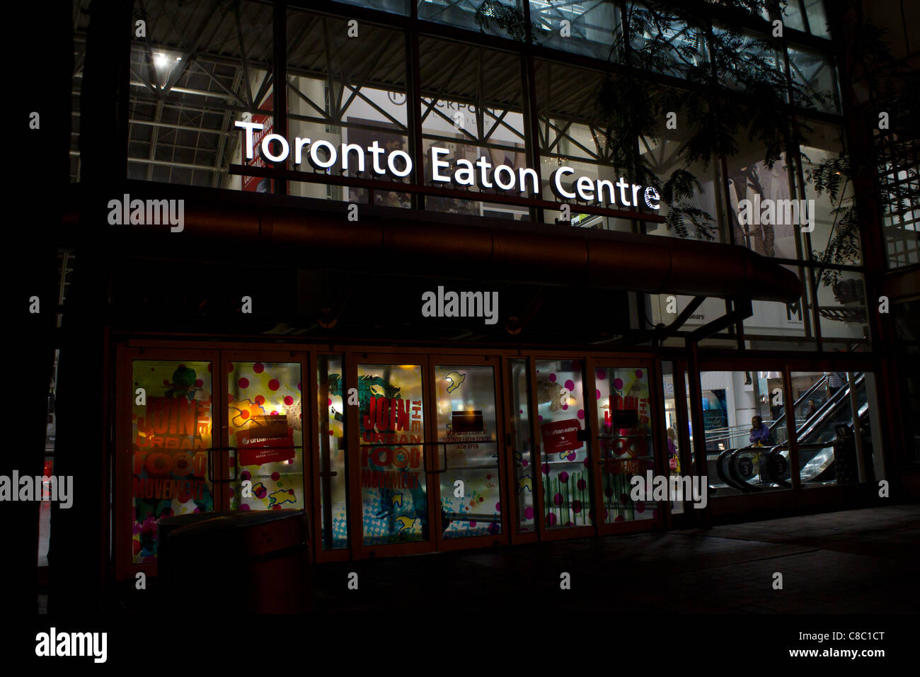 toronto eaton center sign night shopping mall Stock Photo