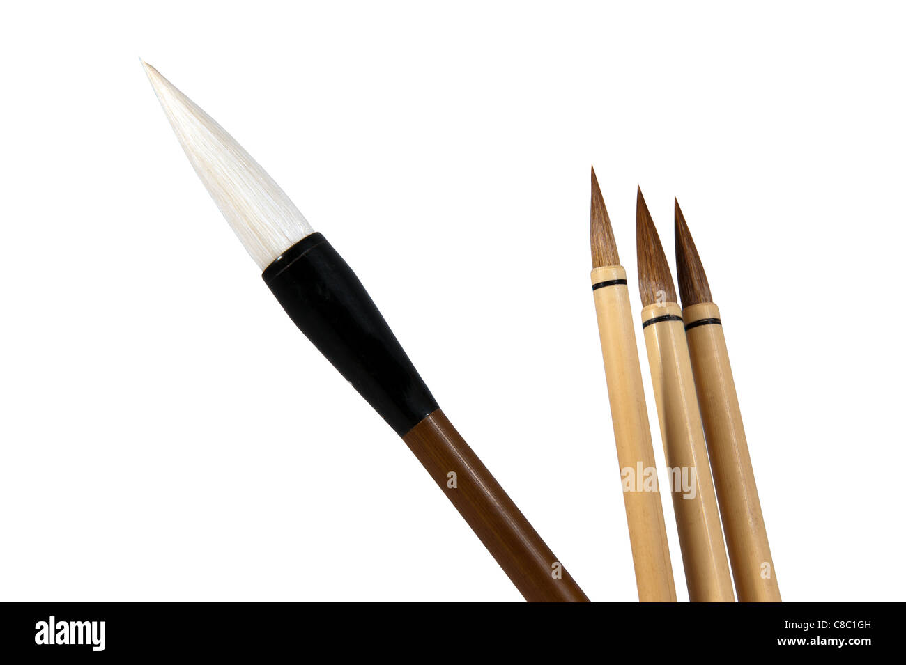 Chinese brushes isolated on white with clipping path Stock Photo Alamy