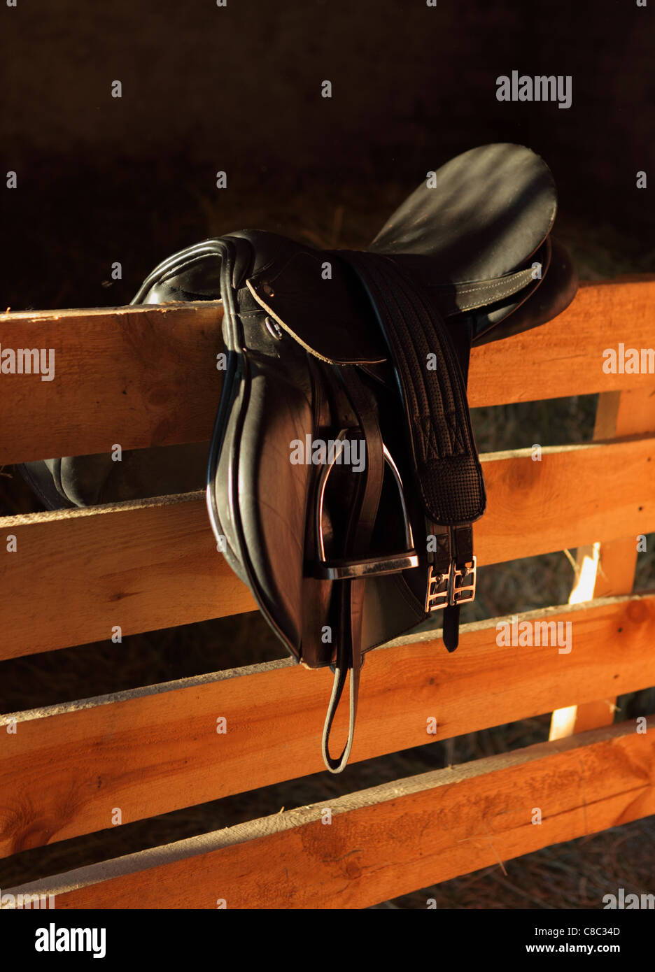 Old English Saddle Stock Photo Alamy
