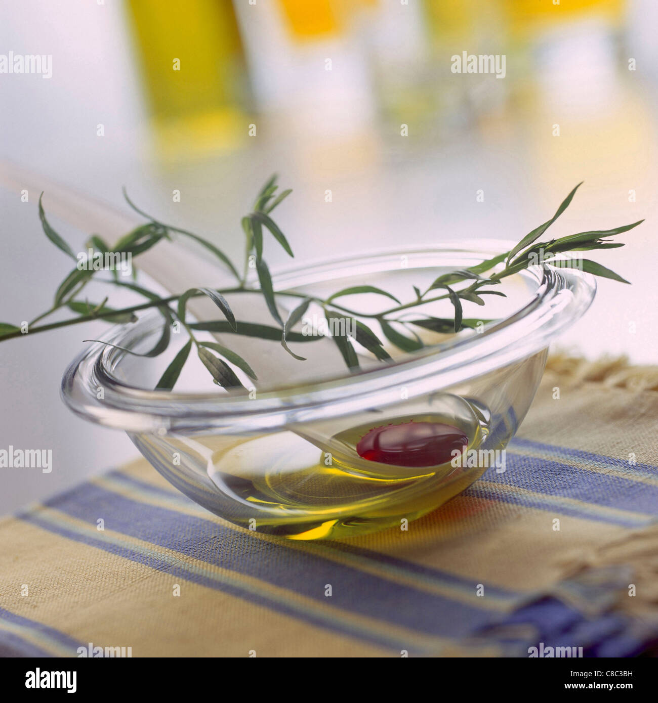 French dressing with olive oil and tarragon Stock Photo Alamy