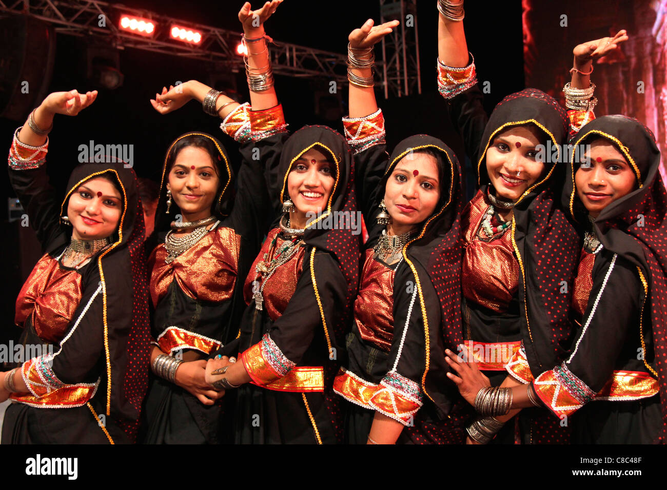 Garba dancers of Gujarat,India Stock Photo