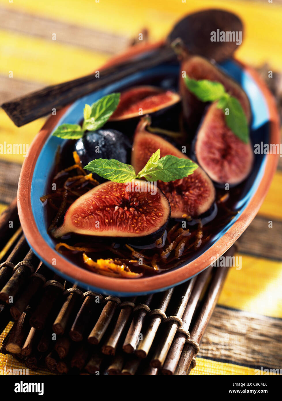fig and citrus wine soup Stock Photo