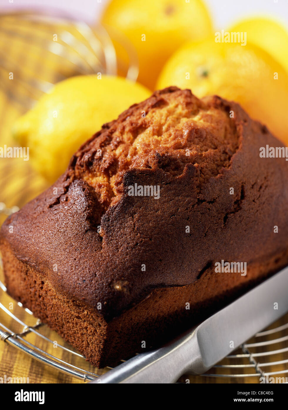 orange and lemon loaf cake Stock Photo