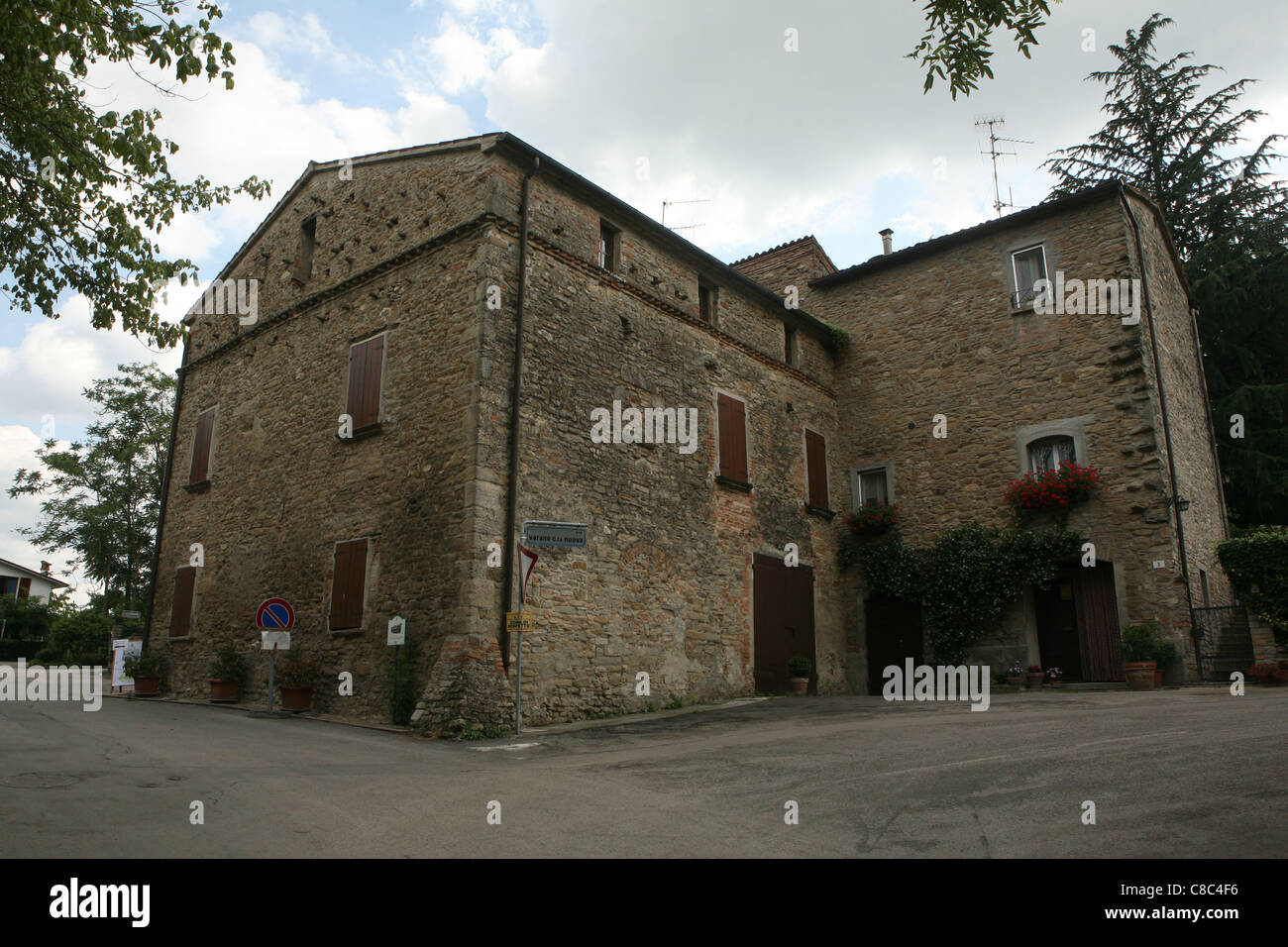 Birthplace of Italian Fascist dictator Benito Mussolini in Predappio, Italy. Stock Photo