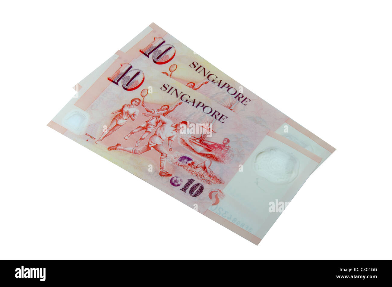 Singapore ten dollar Notes Stock Photo