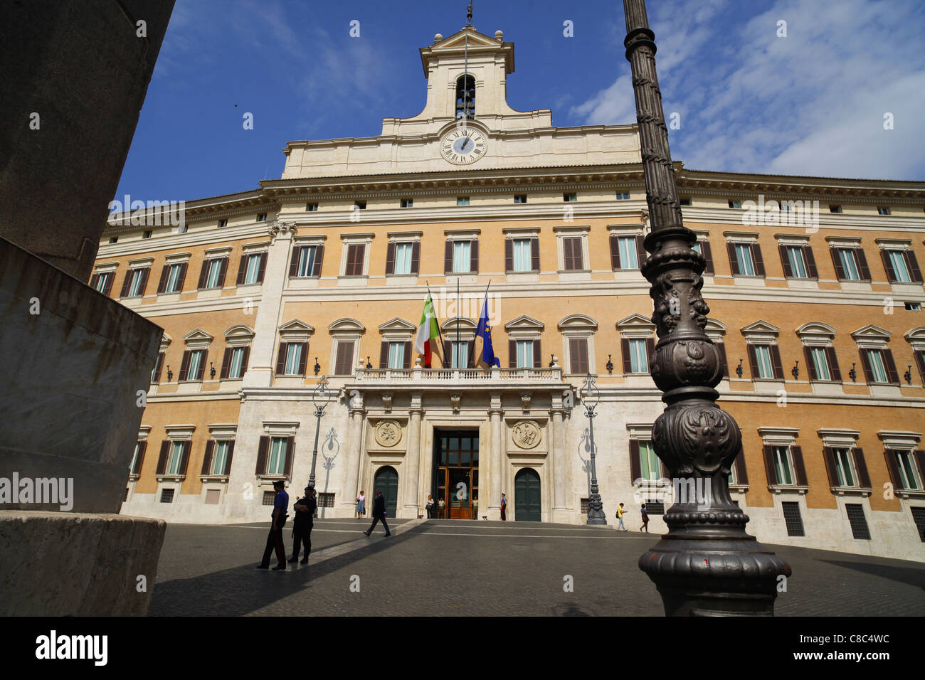 The Palazzo Montecitorio in Rome, Italy, the Italian Parliament building. Stock Photo