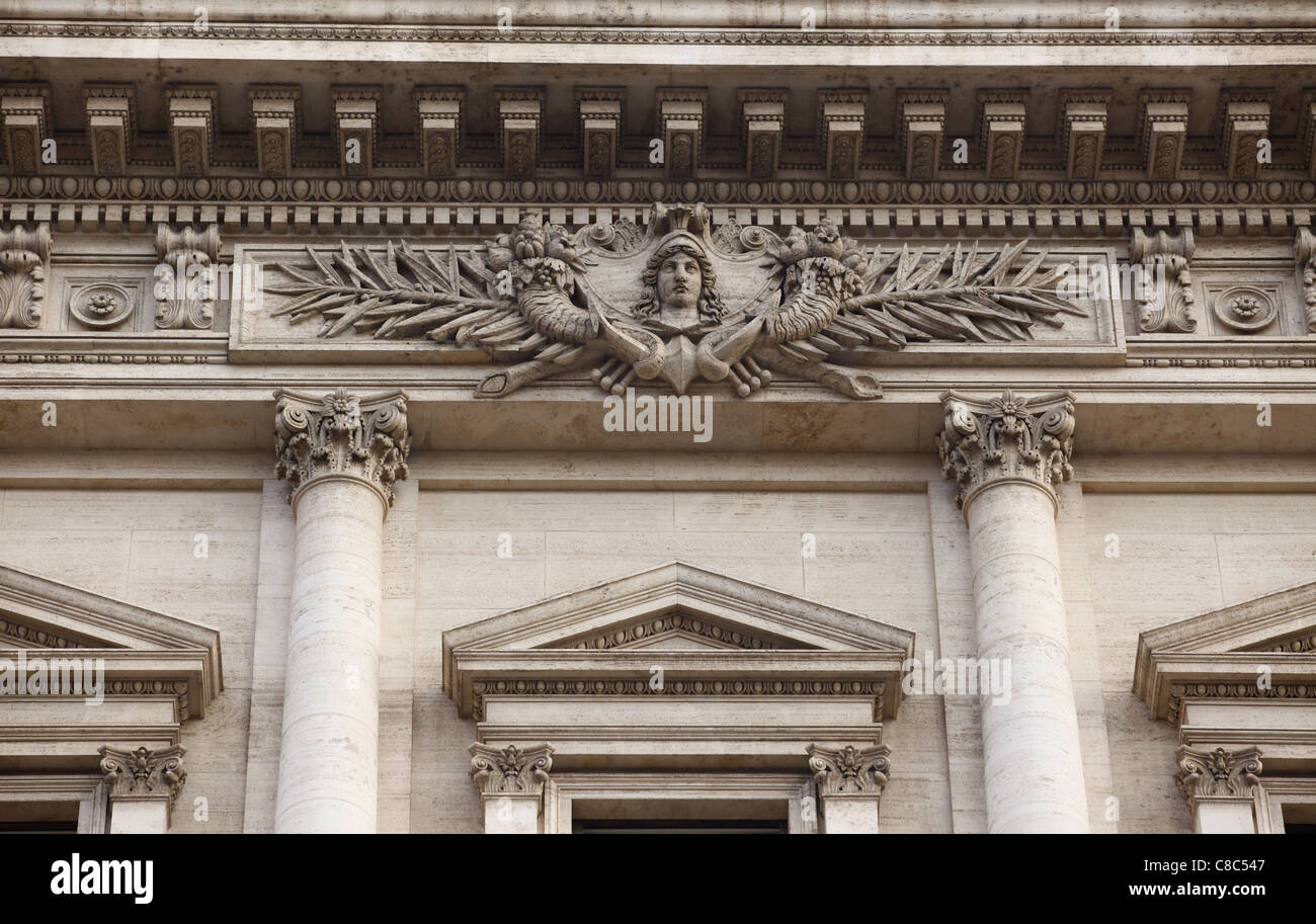 Italy's national bank, the Banca D'Italia building on Via Nazionale in Rome, Italy. Stock Photo