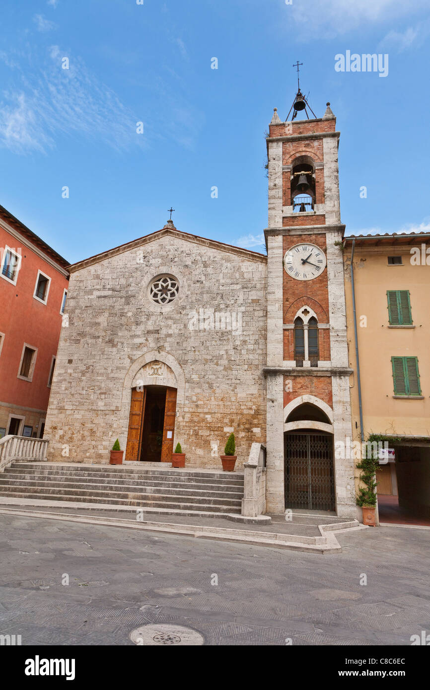 Church St Francis, San Quirico, Val D'Orcia, Tuscany, Italy Stock Photo